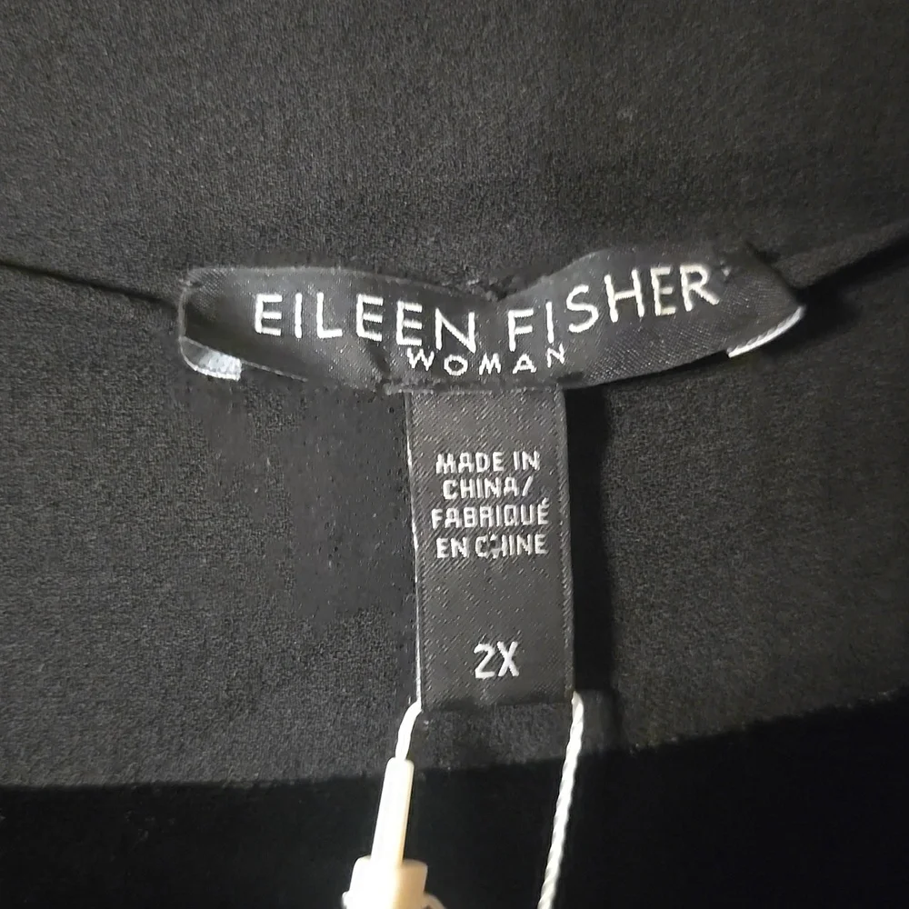 NWT Eileen Fisher Velvet Black Banteau Kimono Top Women's 2x - Picture 4 of 11